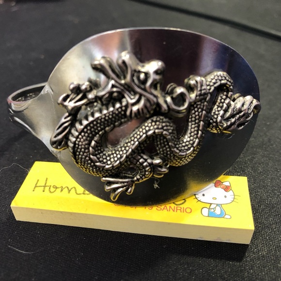 Jewelry - DRAGON STAINLESS STEEL BRACELET handmade from a spoon